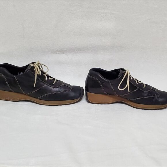 Anne klein 2 black leather lace-up oxford sneakers 10 - Picture 3 of 15